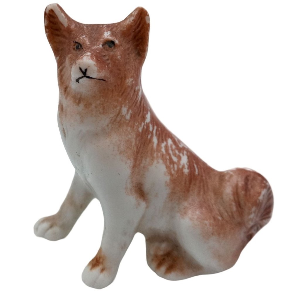 Vintage Dog Figurine Germany Collie Miniature Figure Collectible Antique
